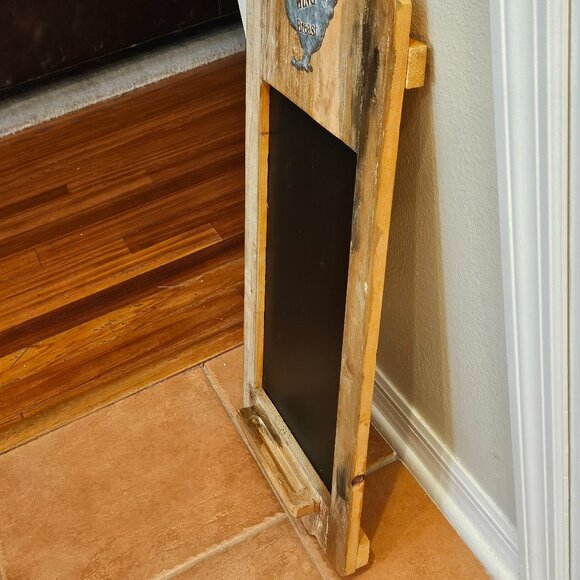 RARE RUSTIC FARMHOUSE CHICKEN ROOSTER KITCHEN OFFICE WOOD MEMO NOTE CHALKBOARD - Picture 8 of 15